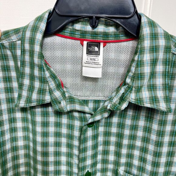 The North Face Mens Green Plaid Short Sleeve Button-Up Shirt W/ Chest Pocket XL - Picture 8 of 11